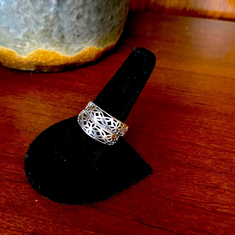 Sterling Silver Filigree Hoop Earrings